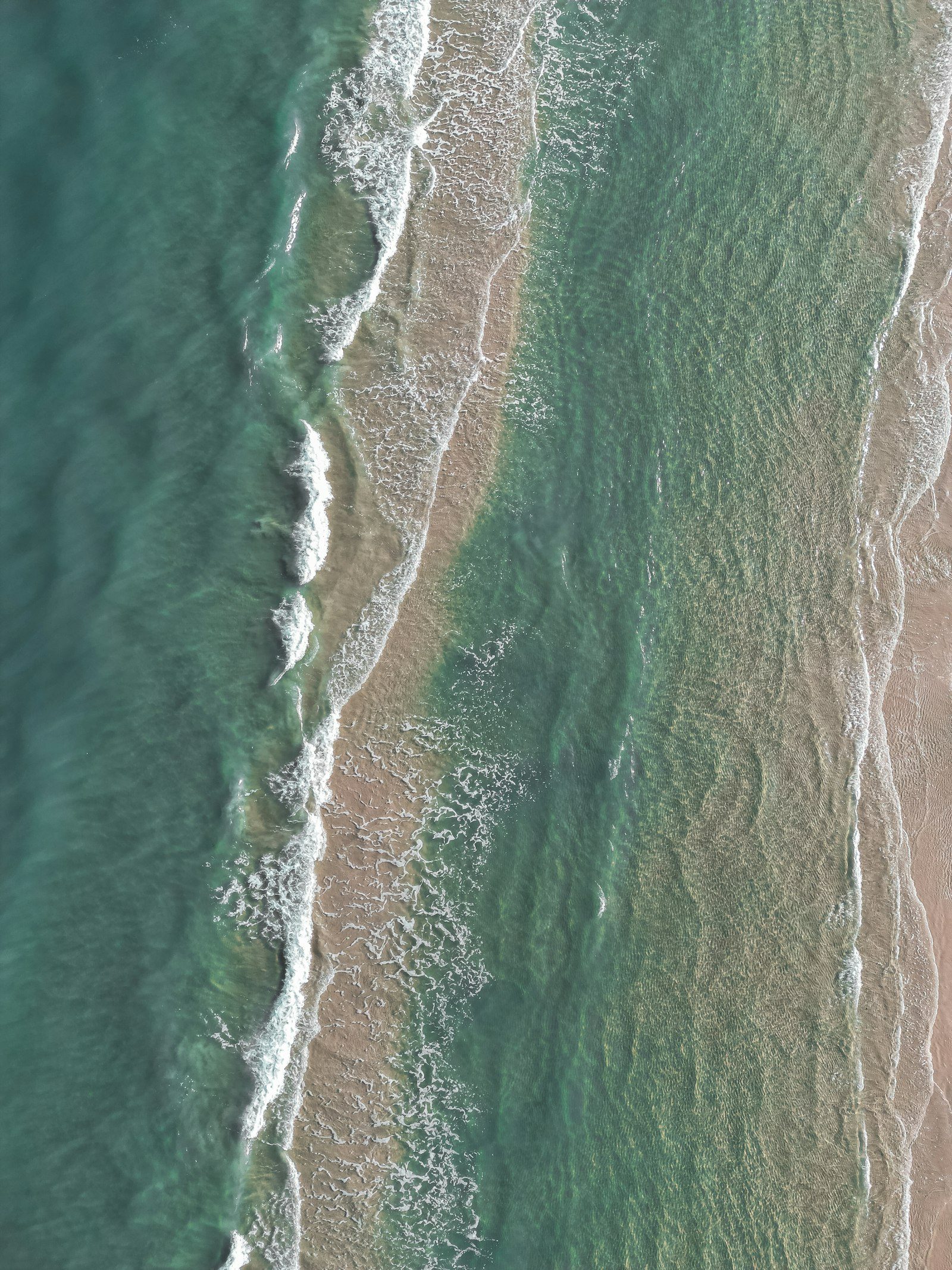 Aerial view of Atlantic coastline waves